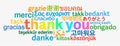 Colorful thank you word cloud in different languages