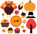 Colorful thanksgiving design elements Royalty Free Stock Photo