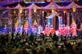 Colorful theatrical performance of girls in beautiful costumes in Thailand, Pattaya