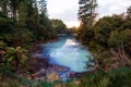 Colorful thermal mineral Echo Lake discovered off beaten track near Wai o Tapu, Rotorua, NZ