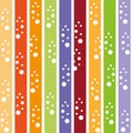 Colorful thick stripes with white bubbles wallpaper