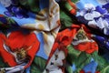 colorful rayon fabric in soft folds Royalty Free Stock Photo