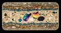 Colorful Thin Section of Rock Under Microscope Analysis Displayed Royalty Free Stock Photo