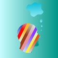 Colorful thinking human head icon vector logo illustration