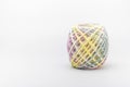 Colorful threads ball for knitting on a white background. Royalty Free Stock Photo