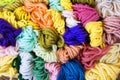 Colorful threads for needlework. Colorful fabric texture background Royalty Free Stock Photo