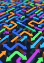 Colorful, three-dimensional arrows arranged in a dense and intricate pattern, featuring Royalty Free Stock Photo