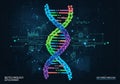 A colorful, three-dimensional DNA double helix dominates the Royalty Free Stock Photo