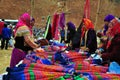 Colorful market in Simacai, LaoCai, Vietnam