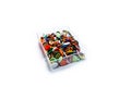Colorful thumbtacks, pushpins on plastic recipient Royalty Free Stock Photo
