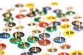 A colorful thumbtacks