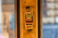 Colorful Ticket Composter in Lviv Tram. Ukraine.