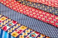 Colorful tie collection in the men`s shop. Royalty Free Stock Photo