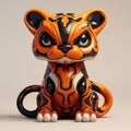 Colorful Tiger Figurine Inspired By Neo-traditional Japanese Art
