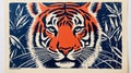 Colorful Tiger Print Inspired By Washington Color School - Unique Silkscreening Art