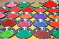 Colorful tika powders on indian market