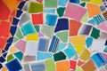 Colorful of tile-shard mosaic and stone decorating on the wall for background Royalty Free Stock Photo