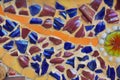 Colorful of tile-shard mosaic and stone decorating on the wall for background Royalty Free Stock Photo