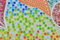 Colorful of tile-shard mosaic and stone decorating on the wall for background Royalty Free Stock Photo