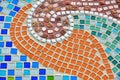 Colorful of tile-shard mosaic and stone decorating on the wall for background Royalty Free Stock Photo