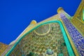 The colorful decoration of Shah Mosque in Isfahan, Iran