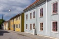 Colorful timber buildings. Vadstena. Sweden Royalty Free Stock Photo