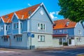 Colorful timber houses at Borgholm in Swedish island oland