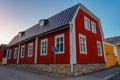 Colorful timber houses in Kuopio, Finland