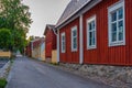 Colorful timber houses in Kuopio, Finland