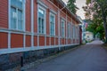 Colorful timber houses in Kuopio, Finland