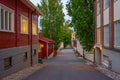 Colorful timber houses in Kuopio, Finland