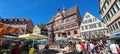 Colorful timbered town hall in the old town of Tubingen, Germany Royalty Free Stock Photo