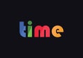 Colorful TIME letters Icons. time text ui Shapes in Flat Style icon vector