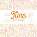 Colorful Time to travel banner.