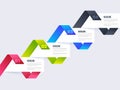 Colorful Timeline Infographics layout with four steps.