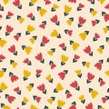 Colorful tiny flowers hand drawn vector illustration. Adorable floral seamless pattern for kids.