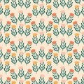 Colorful tiny flowers hand drawn vector illustration. Cute floral garden seamless pattern for children fabric. Royalty Free Stock Photo