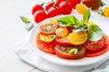 Colorful tomato salad basil