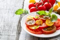 Colorful tomato salad basil