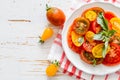 Colorful tomato salad basil