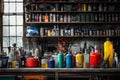 Colorful Tools and Paint Cans Royalty Free Stock Photo