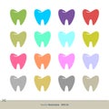 Colorful Tooth Dental Care Set Icon Logo Template Illustration Design Royalty Free Stock Photo