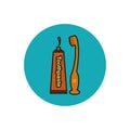 Colorful Toothbrush and Toothpaste icon.