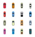 Colorful Top View Cars Vector