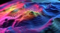 Colorful topographic map showing data visualization and analysis