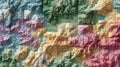 Colorful Topographic Map Visualization of Mountains and Valleys Royalty Free Stock Photo