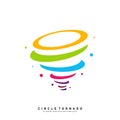 Colorful Tornado Logo Design Concept Vector Template. Hurricane Logo Vector Icon