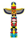 Colorful totem pole. Vector EPS10. Royalty Free Stock Photo