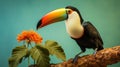 Colorful Toucan Perched On Branch - Stunning Hd Photograph