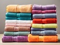 Colorful Towel Haven: Elevate Backgrounds with a Rainbow of Textures Royalty Free Stock Photo